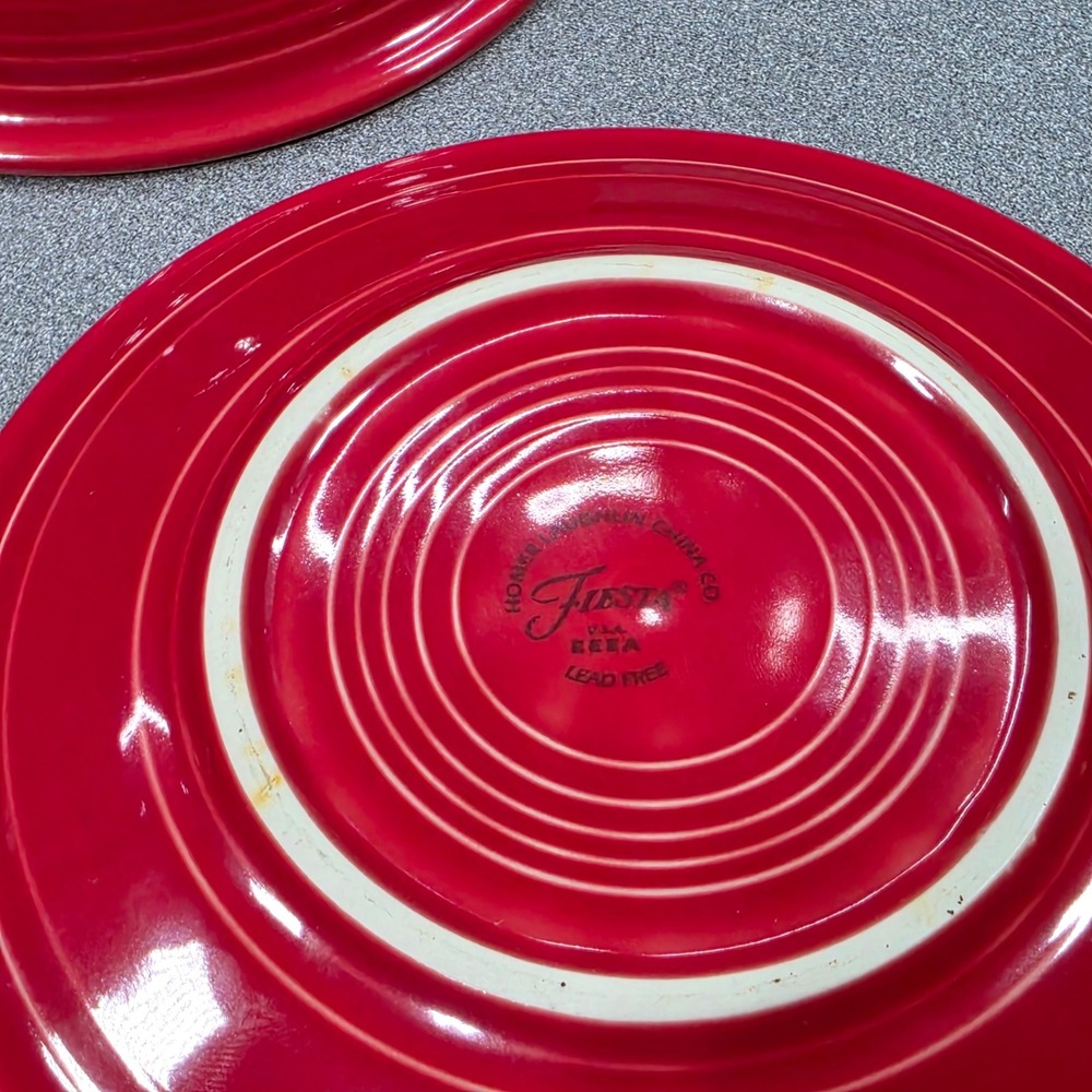 Fiestaware 3pc Place Setting Scarlet Red Ceramic Bowl Plate - Picture 8 of 9
